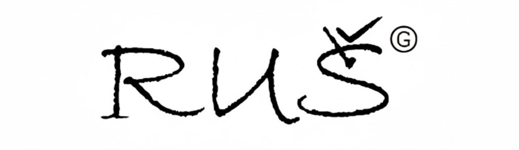 černobíle logo firmy Metoda RUŠ